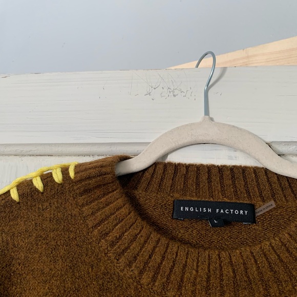 English Factory Brown Sweater with Yellow Details - Picture 2 of 2